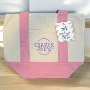Trader Joes Mini Canvas Pink Pastel Tote Bag 2025 Limited Edition - ONE BAG